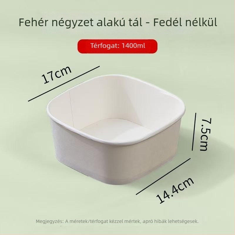 Egyszer használatos négyzet alakú gyümölcs doboz kraft papírból fedéllel