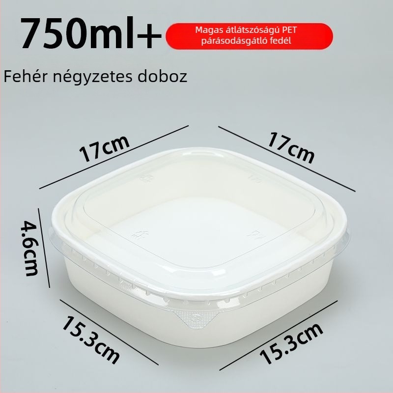 Egyszer használatos négyzet alakú gyümölcs doboz kraft papírból fedéllel