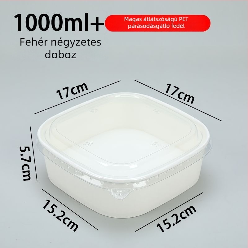 Egyszer használatos négyzet alakú gyümölcs doboz kraft papírból fedéllel
