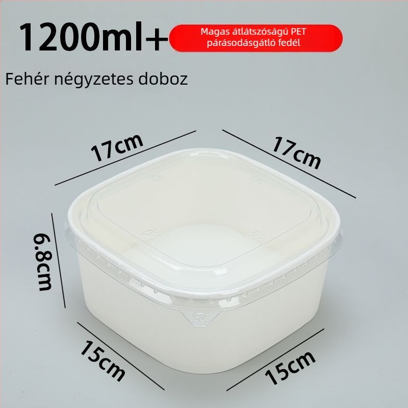 Egyszer használatos négyzet alakú gyümölcs doboz kraft papírból fedéllel