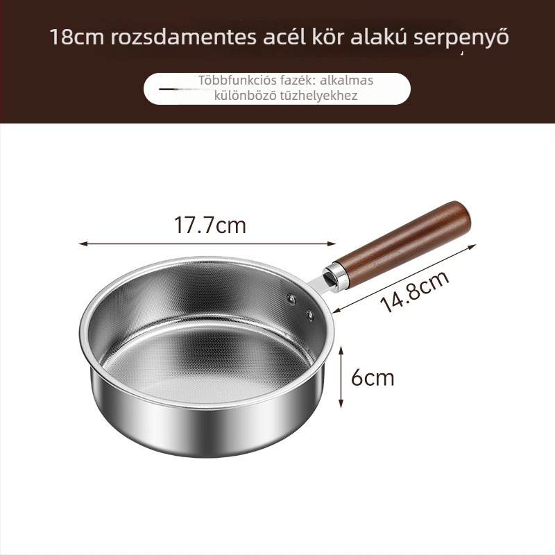 Négyzet alakú, 304 rozsdamentes acélból készült, tapadásmentes serpenyő omletthez, palacsintákhoz és steakhez, háromrétegű aljjal, indukciós kompatibilis – Junxing