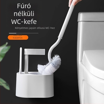 Japán stílusú WC-kefe hosszú nyele, puha sörtékkel, három az egyben funkció, műanyag anyag