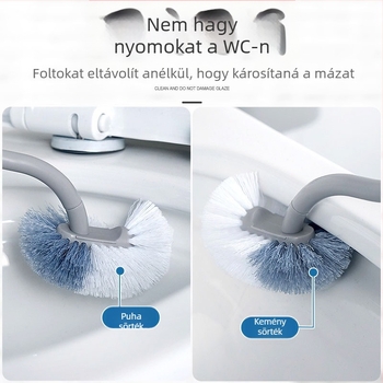 Japán stílusú WC-kefe hosszú nyele, puha sörtékkel, három az egyben funkció, műanyag anyag