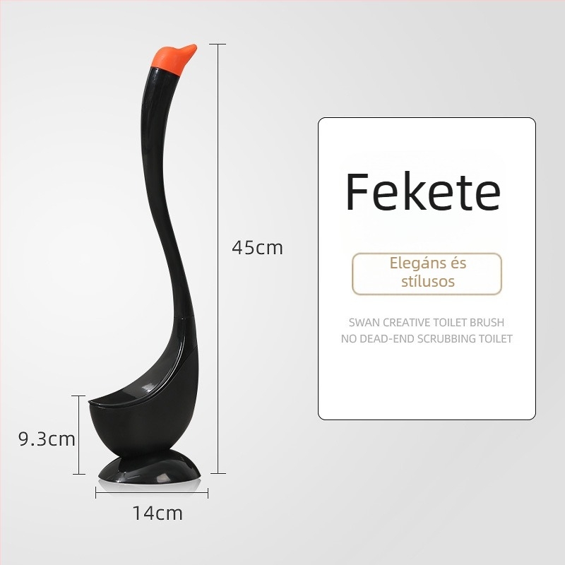 Hattyú alakú vécékefe készlet hosszú nyéllel, műanyag, 500 g, alapos tisztítás