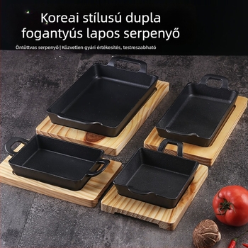 Teppanyaki öntöttvas grilllap halaknak, négyzet alakú, 1 kg, indukcióval kompatibilis