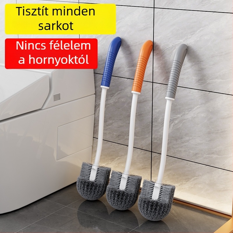 WC-tisztító kefekészlet talppal, hosszú nyéllel, falra szerelhető, műanyag