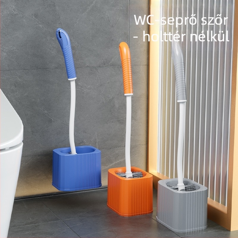 WC-tisztító kefekészlet talppal, hosszú nyéllel, falra szerelhető, műanyag