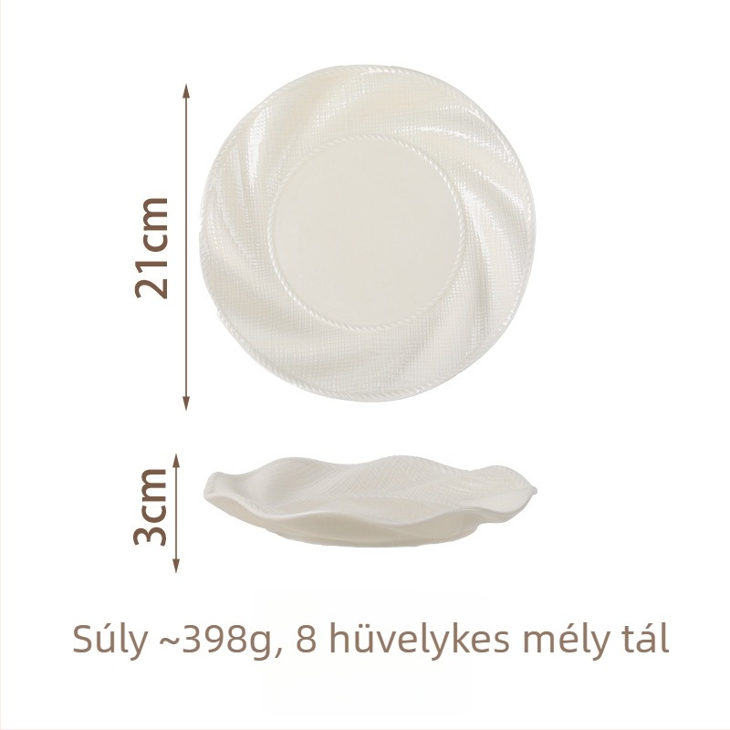 Kerámia étkészlet (tálak és tányérok) — modern minimalist stílus, egyszínű mázolt felület, mikrohullámú sütőben használható, testreszabás elérhető