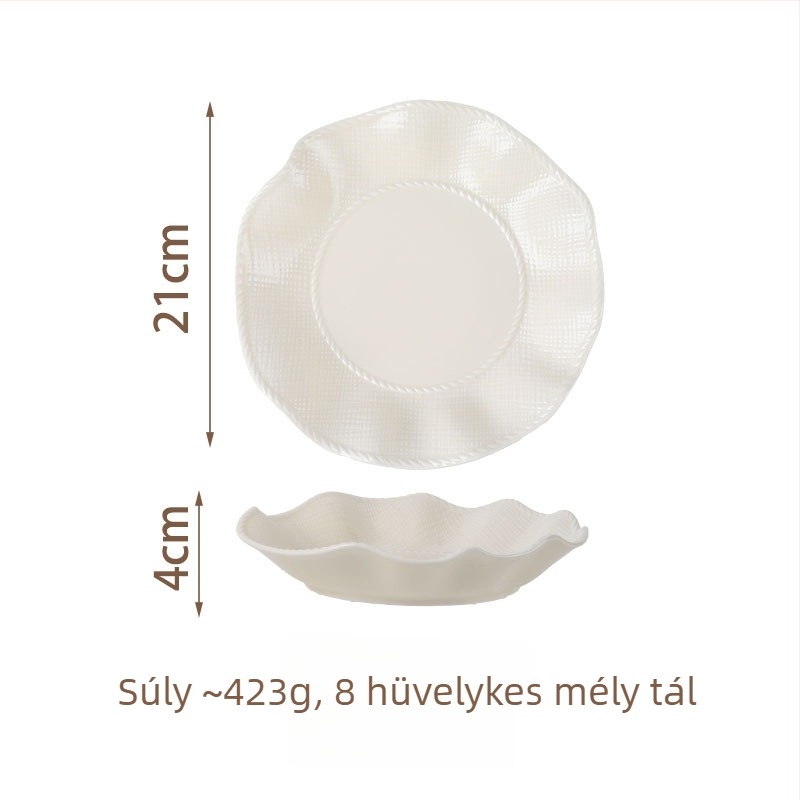 Kerámia étkészlet (tálak és tányérok) — modern minimalist stílus, egyszínű mázolt felület, mikrohullámú sütőben használható, testreszabás elérhető