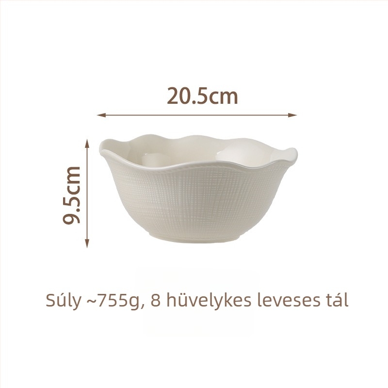 Kerámia étkészlet (tálak és tányérok) — modern minimalist stílus, egyszínű mázolt felület, mikrohullámú sütőben használható, testreszabás elérhető