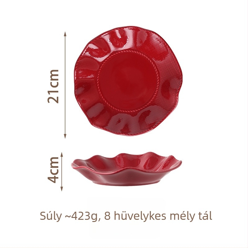 Kerámia étkészlet (tálak és tányérok) — modern minimalist stílus, egyszínű mázolt felület, mikrohullámú sütőben használható, testreszabás elérhető