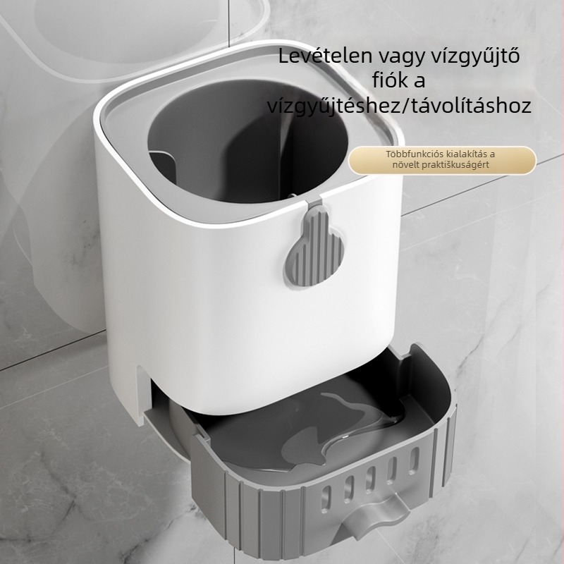 Otthoni használatra készült strapabíró WC-ecset, sarkok nélkül, rozsdamentes acélból, 225 g, dobozos csomagolás, 2021 tavasza