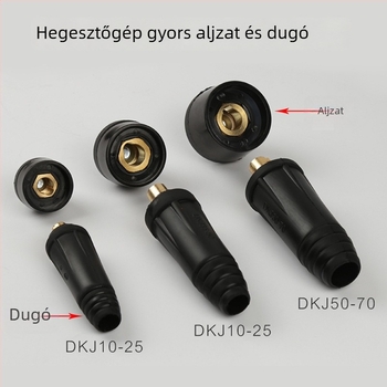 Európai stílusú gyors hegesztőcsatlakozó DKJ25-35-50-70, négyszögletes, teljes réz