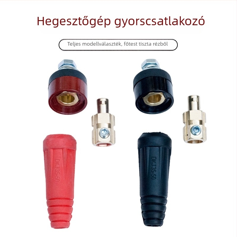 Európai stílusú gyors hegesztőcsatlakozó DKJ25-35-50-70, négyszögletes, teljes réz