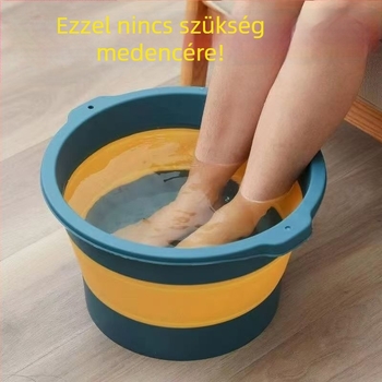 Összecsukható lábfürdő tál masszázs funkcióval, mély áztatáshoz, otthoni vagy utazási használatra, műanyag