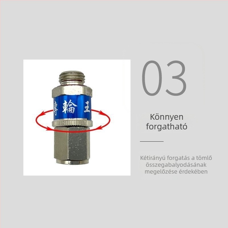 Mezőgazdasági magasnyomású permetezőcső forgó csatlakozóval, réz csatlakozó, anti-zavaró gyorscsatlakozás