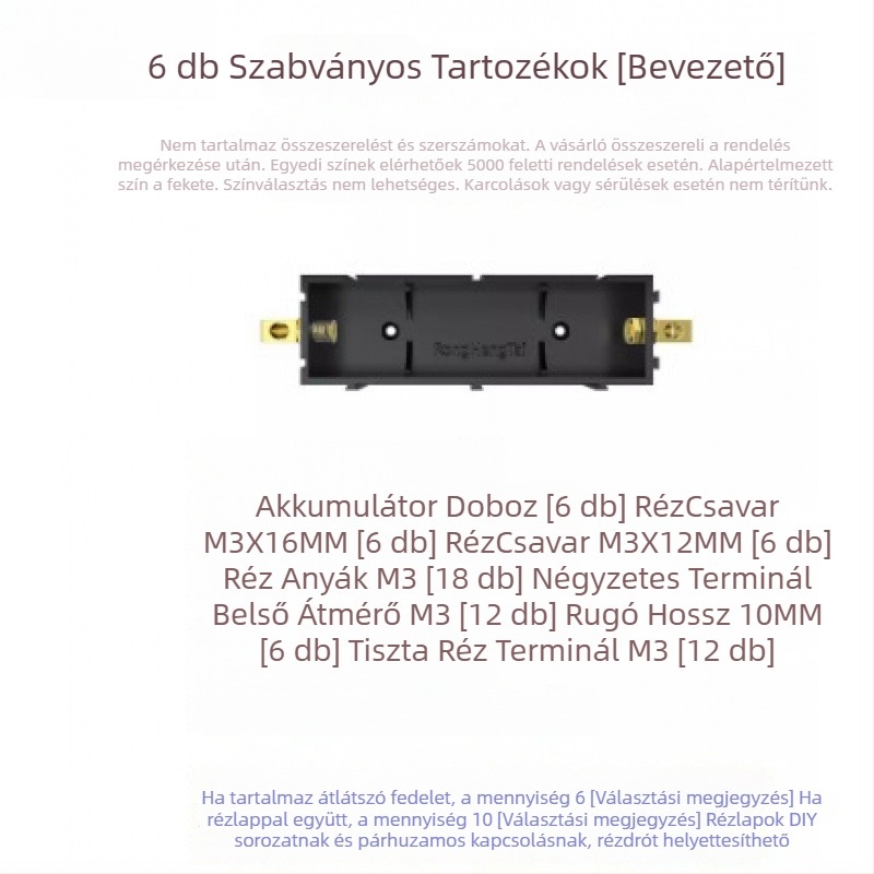 DIY moduláris akkumulátor doboz 21700/18650-hez réz oszlopos támogatásokkal, hegesztés nélkül