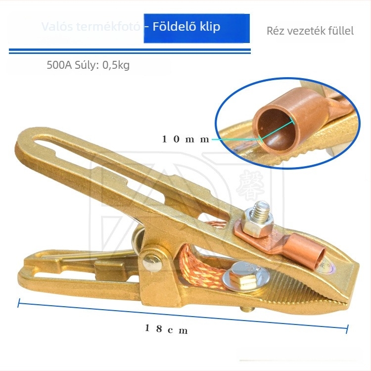 Hegesztéshez földelő csipesz, teljes rézből készült, 300–500 A, Xinye