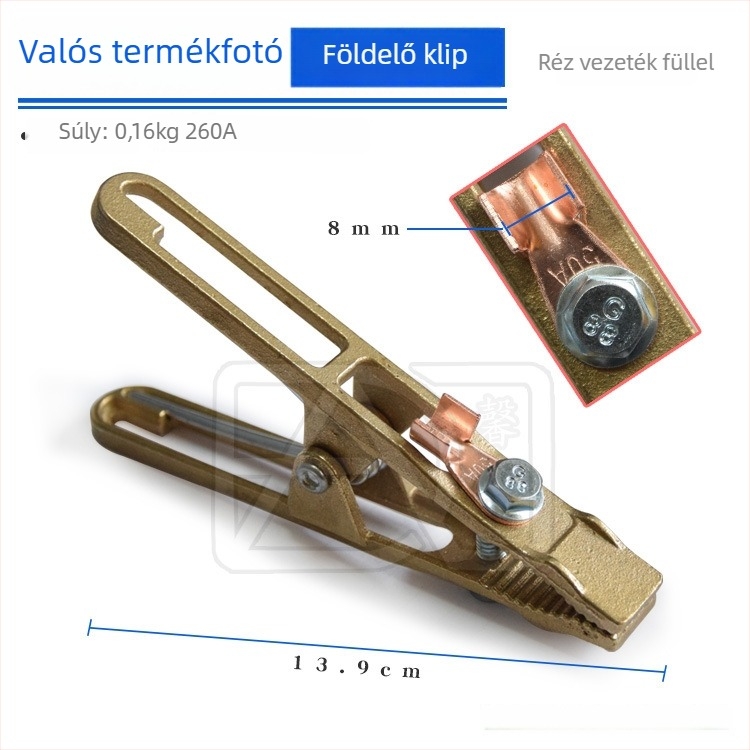 Hegesztéshez földelő csipesz, teljes rézből készült, 300–500 A, Xinye
