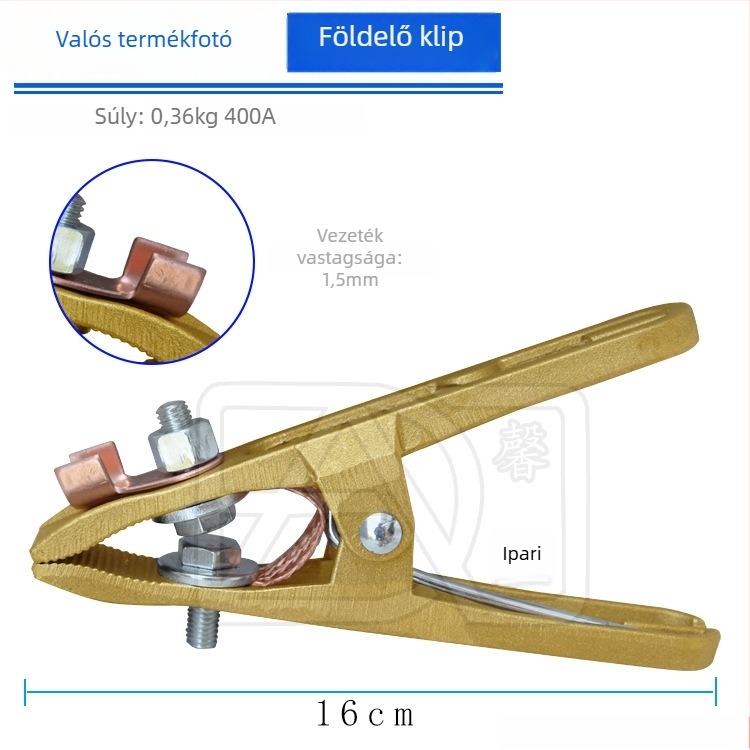 Hegesztéshez földelő csipesz, teljes rézből készült, 300–500 A, Xinye
