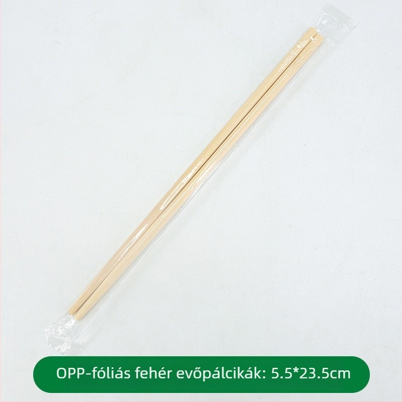 Egyszer használatos bambusz evőpálcikák, karbonizált, egyenként csomagolt, 50 pár csomagban, logónyomtatás elérhető