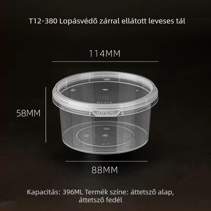 Lopás elleni leveses doboz fedővel, egyszer használható, zárható, desszertekhez cukros vízzel