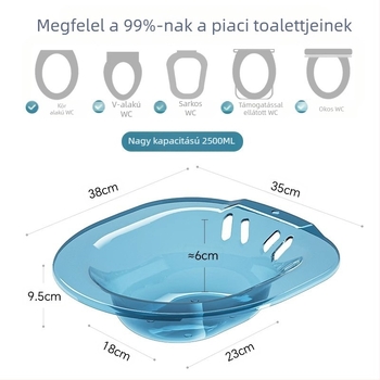 PET ülőfürdő nőknek, antibakteriális medence nőknek a hemoroidák és terhesség támogatásához, fenékmosás, termékkód 45512