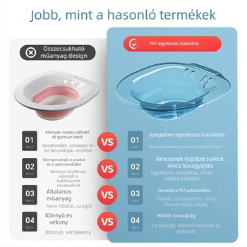 PET ülőfürdő nőknek, antibakteriális medence nőknek a hemoroidák és terhesség támogatásához, fenékmosás, termékkód 45512