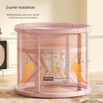 Telepítés nélküli összecsukható fürdőkáda, téli tartósságú, vastított kivitel felnőttek és idősek számára, otthoni használatra
