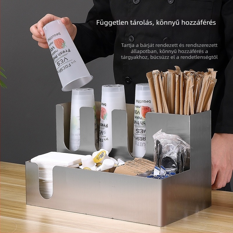 Rozsdamentes acél pohártartó állvány — vastagított kivitel, modern minimalist stílus, súly 3 kg