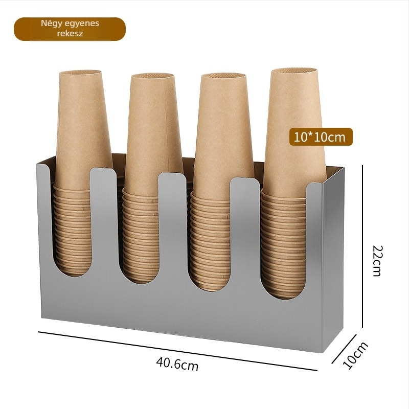 Rozsdamentes acél pohártartó állvány — vastagított kivitel, modern minimalist stílus, súly 3 kg