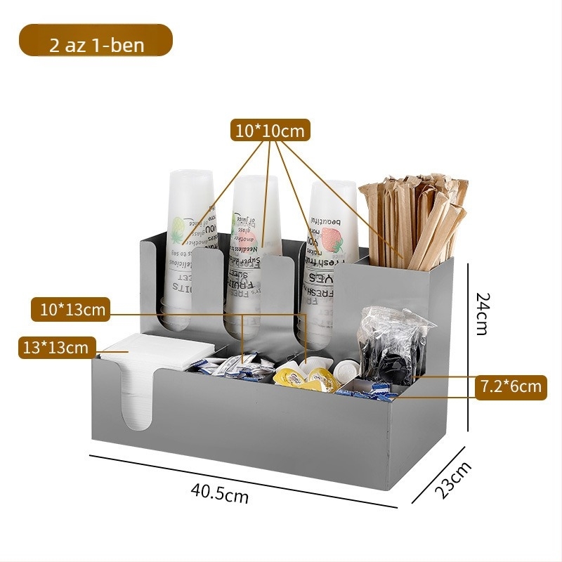 Rozsdamentes acél pohártartó állvány — vastagított kivitel, modern minimalist stílus, súly 3 kg
