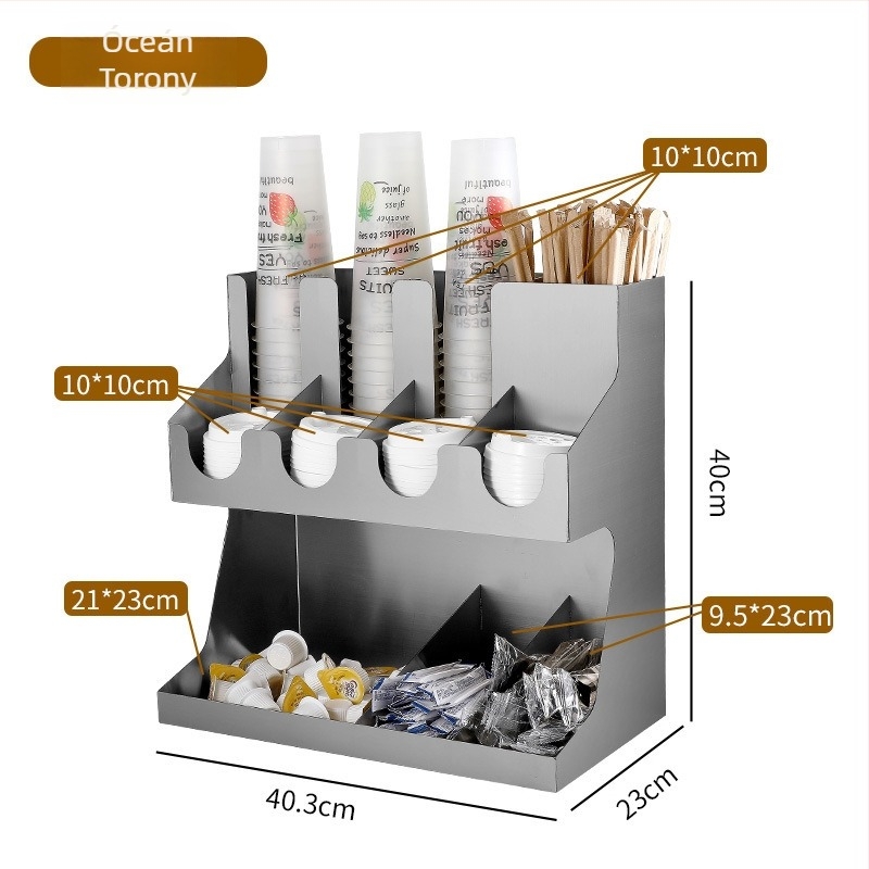 Rozsdamentes acél pohártartó állvány — vastagított kivitel, modern minimalist stílus, súly 3 kg