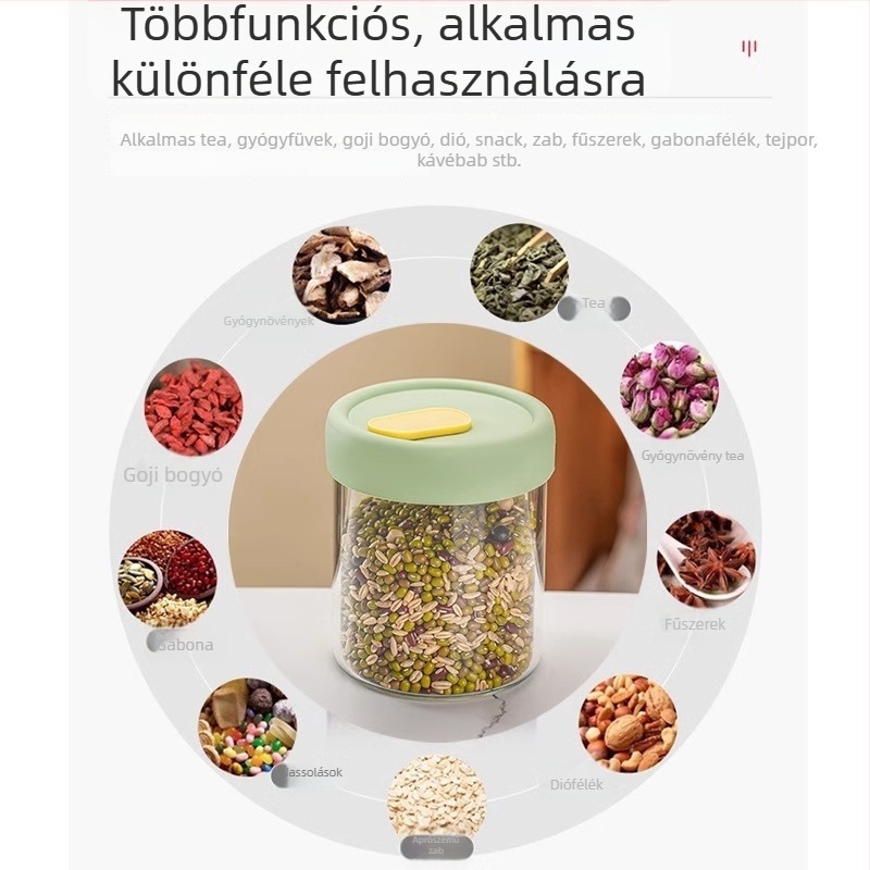 Magas hőálló üvegből készült ebédes doboz – mikrohullámú sütőben használható, hermetikus zárás, kör alakú