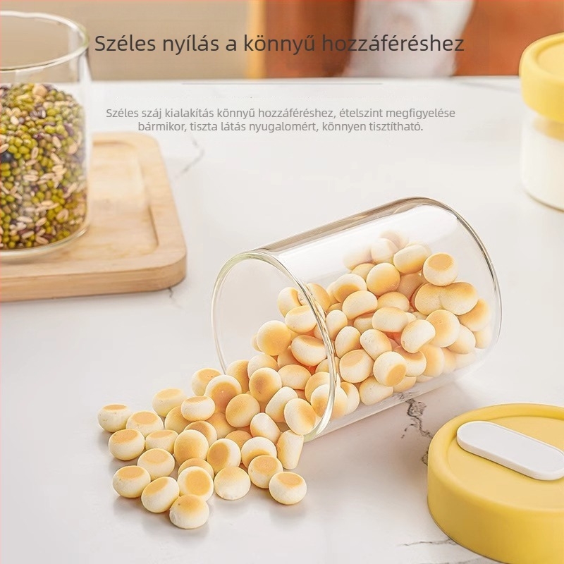Magas hőálló üvegből készült ebédes doboz – mikrohullámú sütőben használható, hermetikus zárás, kör alakú