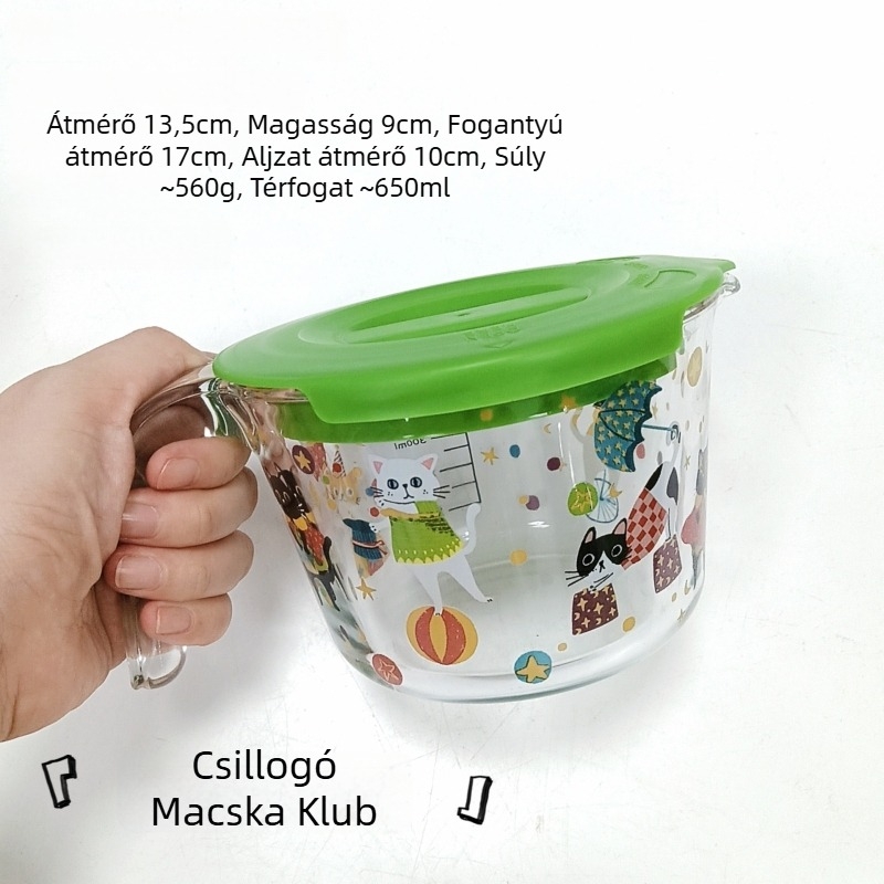 Porcelán reggeliző tál fogantyúval, mikrózható, felületi glazúr, aranyos dizájn