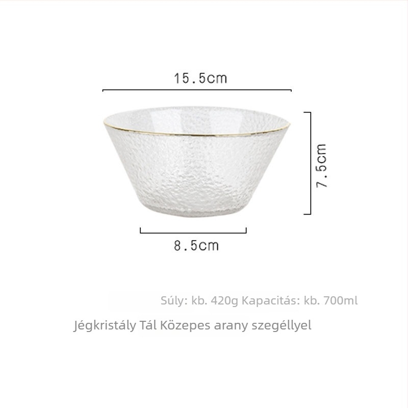 Kalapált üvegből készült tál, sávos mintázat, japán stílus, kézzel rajzolt felület, testreszabható feldolgozás