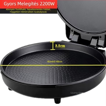 Elektromos palacsintasütő tepsi, kétoldalas fűtés, 2200W, 220V, 50Hz