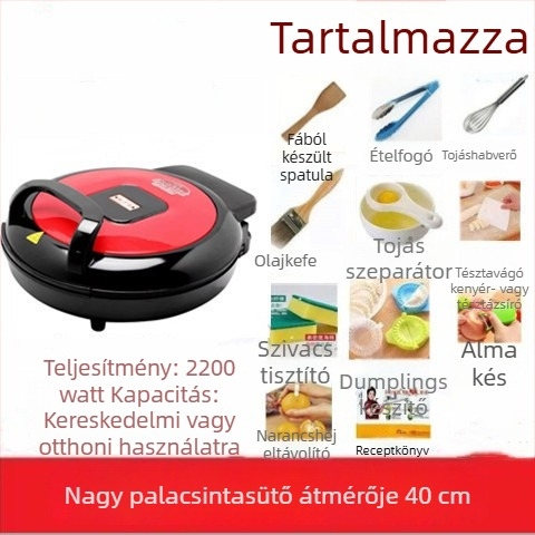 Elektromos palacsintasütő tepsi, kétoldalas fűtés, 2200W, 220V, 50Hz