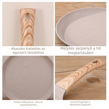 Tapadásmentes serpenyő, alumínium, modell: tojásos serpenyő, logó testreszabás, általános tűzhelyekhez