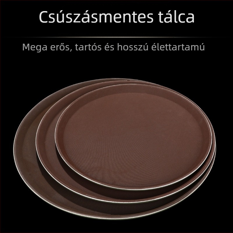 Műanyag kör alakú tál az étkezésekhez, modern és minimális stílus, nyomtatott logóval, mikrohullámú sütőhöz nem alkalmas, 2018-ban debütált.