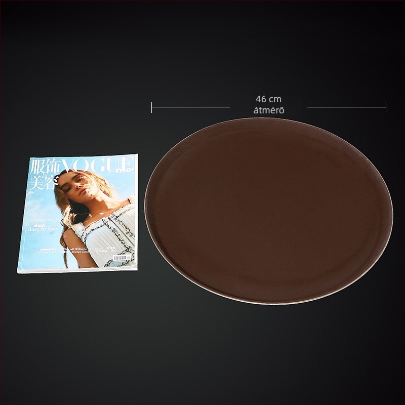 Műanyag kör alakú tál az étkezésekhez, modern és minimális stílus, nyomtatott logóval, mikrohullámú sütőhöz nem alkalmas, 2018-ban debütált.