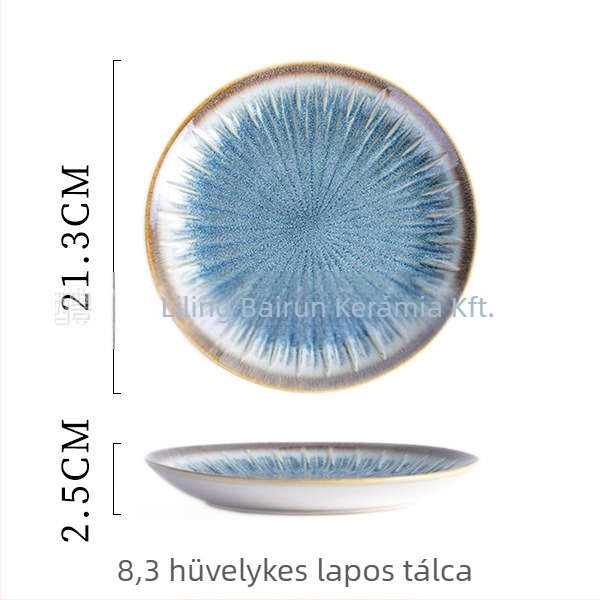 Alábeglazúzott porcelán étkészlet – kör alakú, domborított relíf, mikróbarát, Li Lingben készült