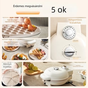 Dupla oldalas gofrisütő, modell EL-3025, 750W, 220V/50Hz, mechanikus vezérlés