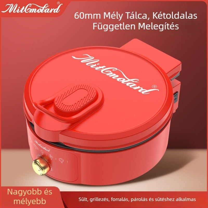 Elektromos palacsinta sütő, kettős fűtés, 1200W, 220V, 4-5 személyre