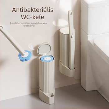 Egyszer használatos WC-kefe készlet, falra szerelhető kivitel, cserélhető fejjel, műanyag