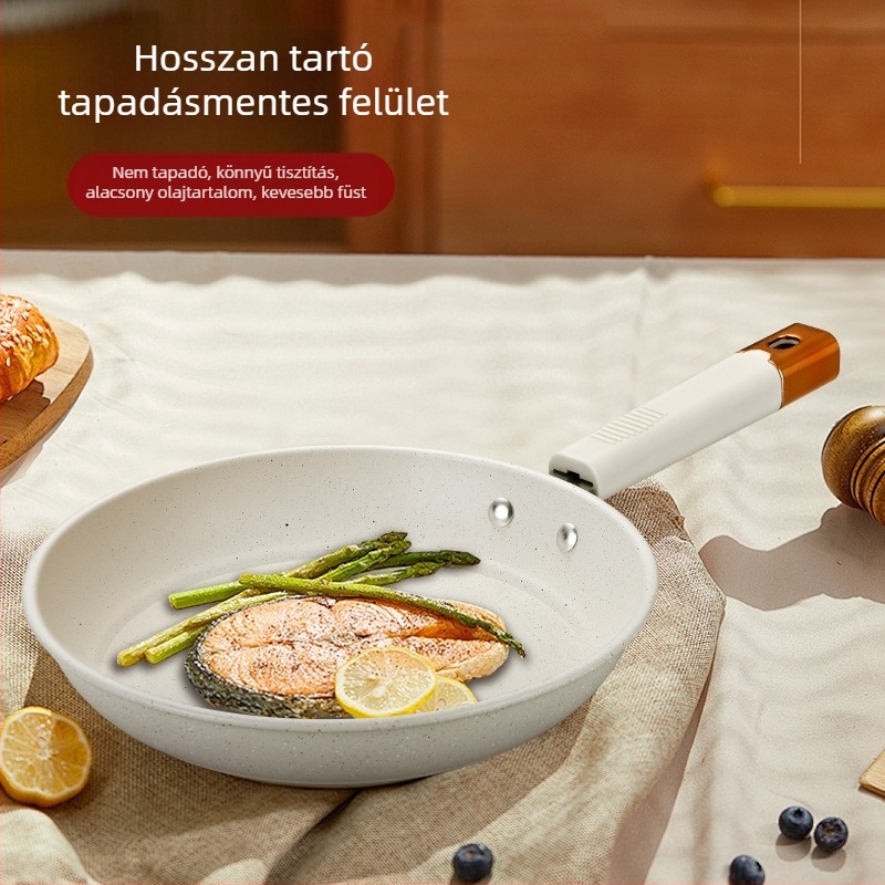 Serpenyő tapadásmentes bevonattal, multifunkcionális, finom vasból készült, összetett többrétegű aljzattal, gázfőzőkhöz alkalmas
