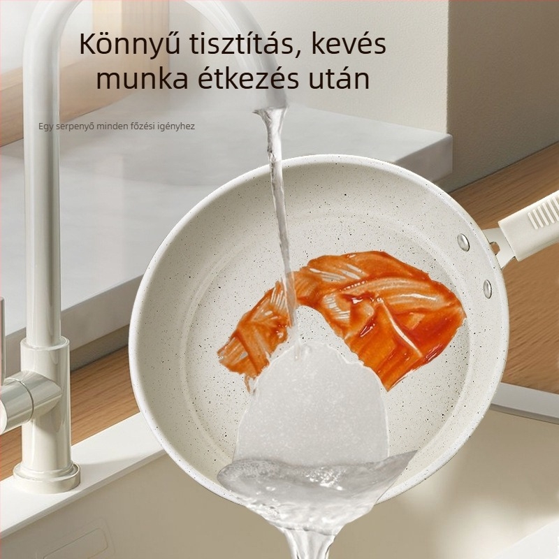 Serpenyő tapadásmentes bevonattal, multifunkcionális, finom vasból készült, összetett többrétegű aljzattal, gázfőzőkhöz alkalmas