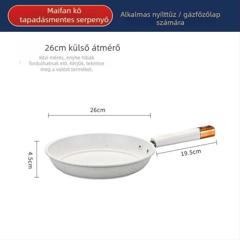 Serpenyő tapadásmentes bevonattal, multifunkcionális, finom vasból készült, összetett többrétegű aljzattal, gázfőzőkhöz alkalmas