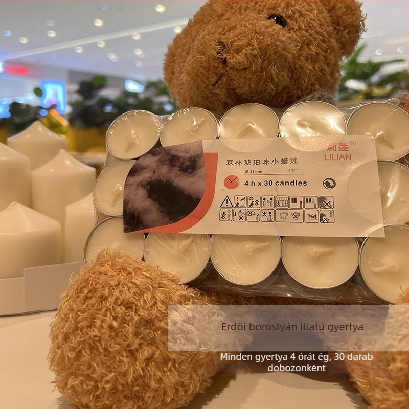 Füstmentes illatos gyertya, hengeres alakú, félig kézi és félig mechanikus feldolgozás, nyomtatott logóval